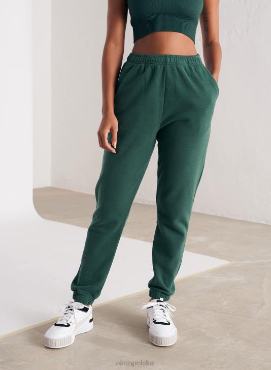 odzież JF4L669 kobiety AIM'N Klasyczne spodnie dresowe w kolorze sosnowej zieleni