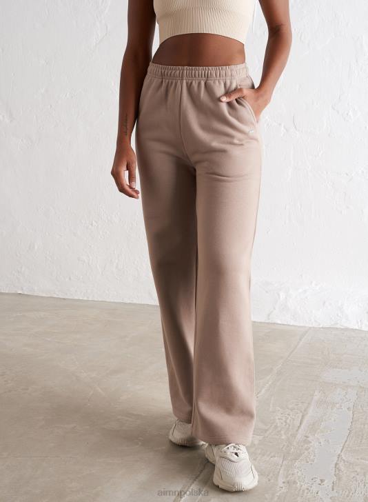 odzież JF4L673 kobiety AIM'N Spodnie dresowe o prostym kroju w kolorze espresso