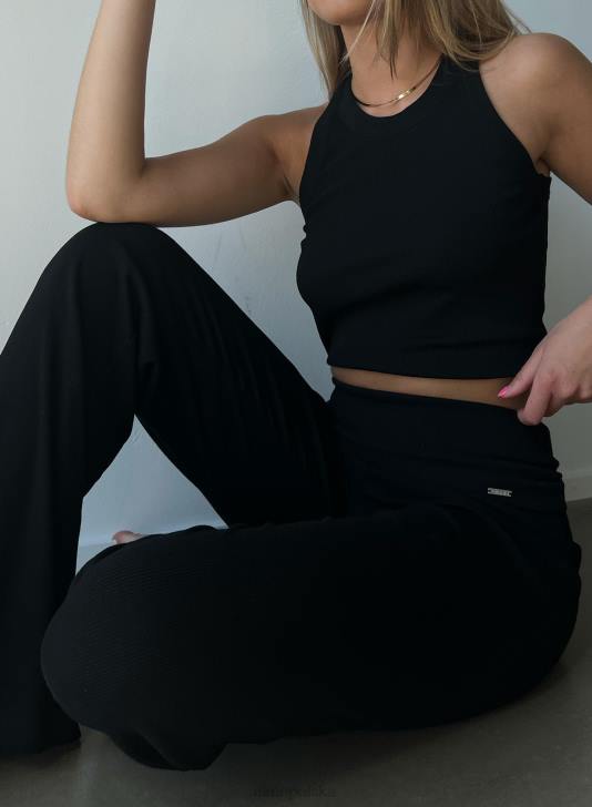 odzież JF4L694 kobiety AIM'N czarne spodnie ze ściągaczem