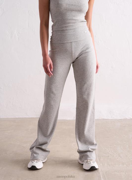 odzież JF4L695 kobiety AIM'N Szare melanżowe spodnie ze ściągaczem