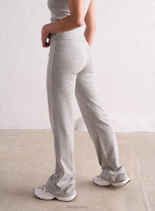 odzież JF4L695 kobiety AIM'N Szare melanżowe spodnie ze ściągaczem