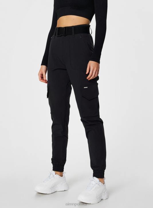 odzież JF4L698 kobiety AIM'N czarne spodnie cargo