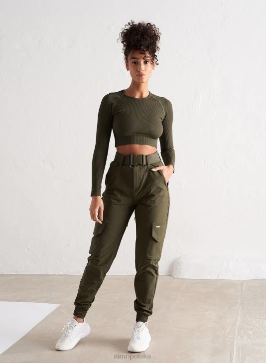 odzież JF4L699 kobiety AIM'N spodnie cargo w kolorze khaki