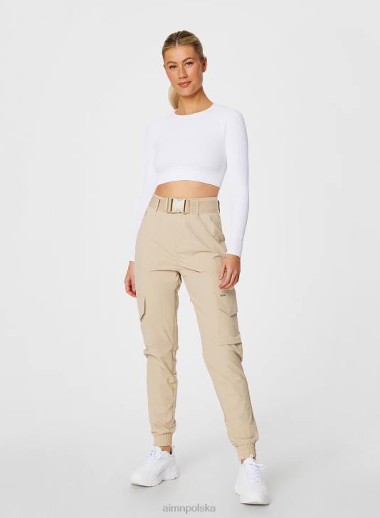 odzież JF4L708 kobiety AIM'N beżowe spodnie cargo