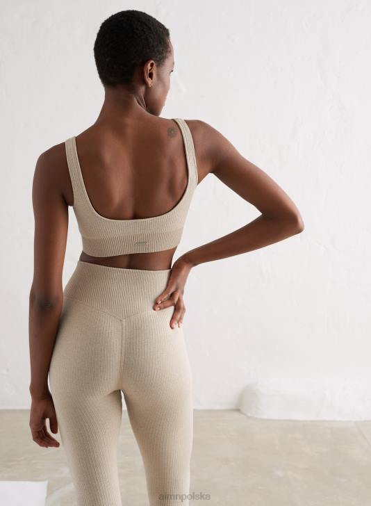 odzież JF4L146 kobiety AIM'N Beżowy, prążkowany biustonosz bezszwowy