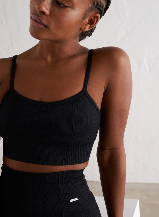 odzież JF4L148 kobiety AIM'N Czarny luksusowy biustonosz na ramiączkach