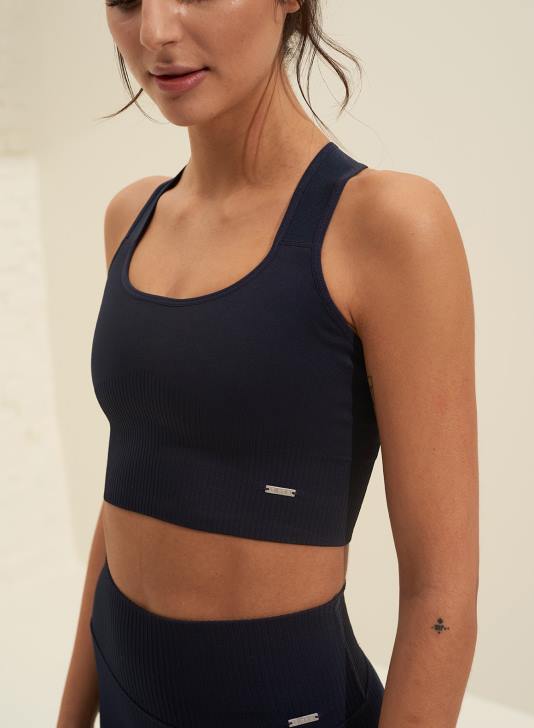 odzież JF4L155 kobiety AIM'N Granatowy biustonosz ze ściągaczem zapewniającym wysokie wsparcie