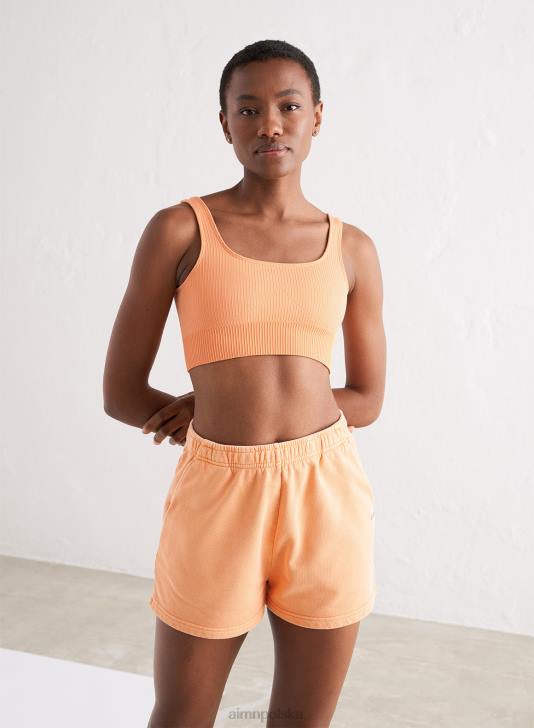 odzież JF4L161 kobiety AIM'N Biustonosz bezszwowy o prążkowanym kolorze papai