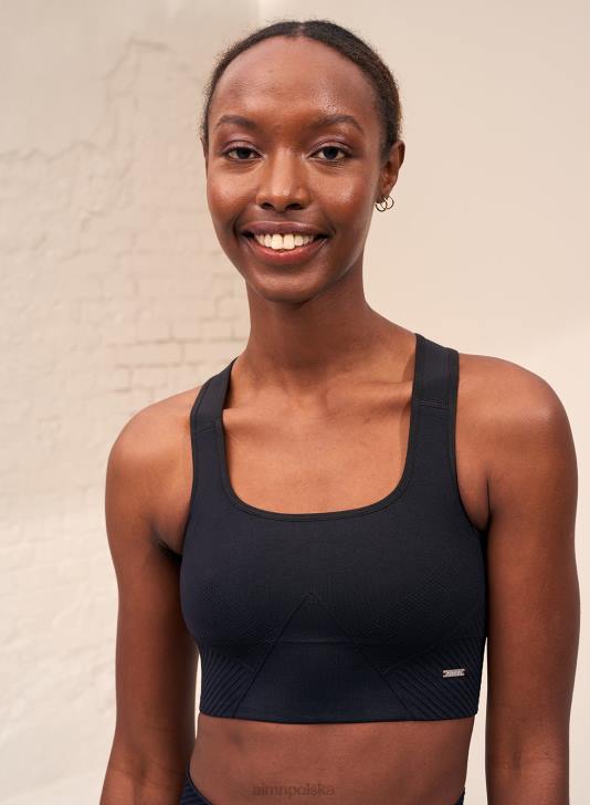 odzież JF4L165 kobiety AIM'N Czarny, bezszwowy biustonosz zapewniający wysokie wsparcie