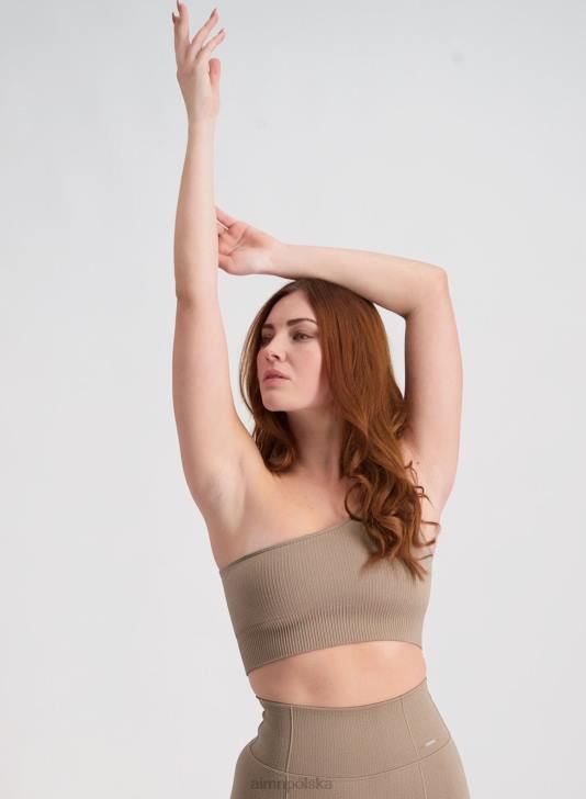 odzież JF4L169 kobiety AIM'N Bezszwowy biustonosz z jednym paskiem w kolorze espresso