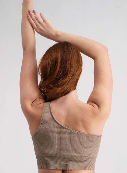 odzież JF4L169 kobiety AIM'N Bezszwowy biustonosz z jednym paskiem w kolorze espresso