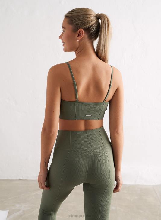 odzież JF4L174 kobiety AIM'N Oliwkowy, luksusowy biustonosz z bezszwowymi paskami