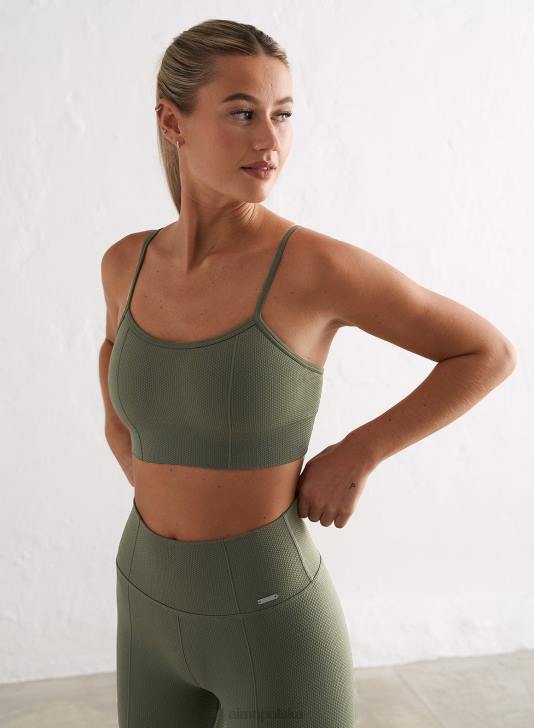 odzież JF4L174 kobiety AIM'N Oliwkowy, luksusowy biustonosz z bezszwowymi paskami