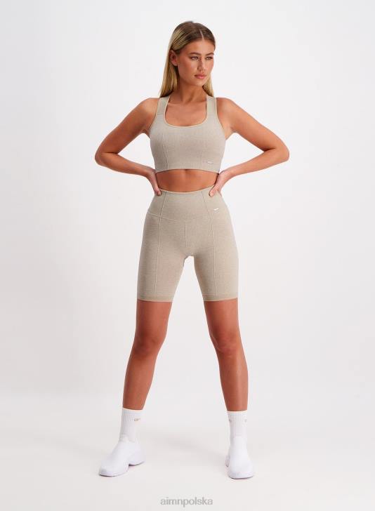 odzież JF4L182 kobiety AIM'N beżowy, luksusowy, bezszwowy biustonosz z wysokim wsparciem