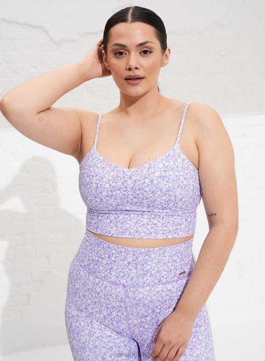 odzież JF4L186 kobiety AIM'N Biustonosz z paskiem w kształcie litery V fleur lavande