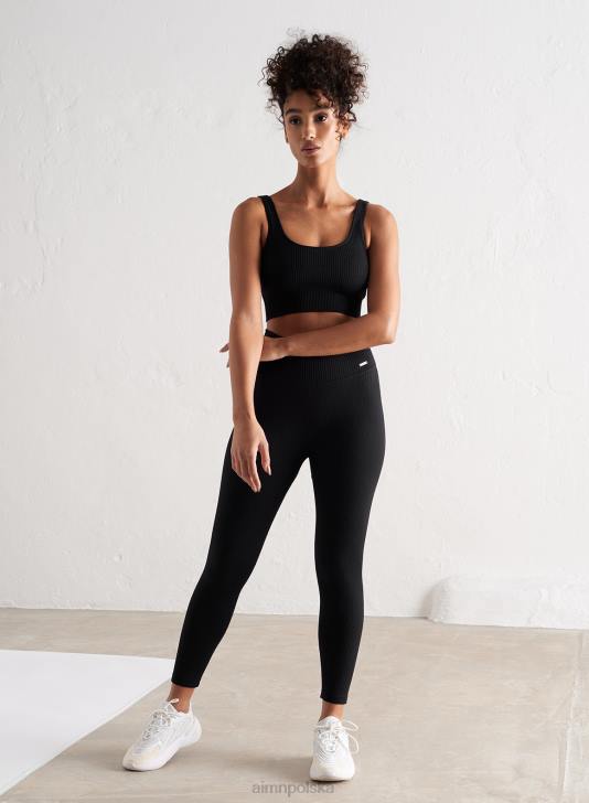 odzież JF4L192 kobiety AIM'N Czarny, prążkowany biustonosz bezszwowy