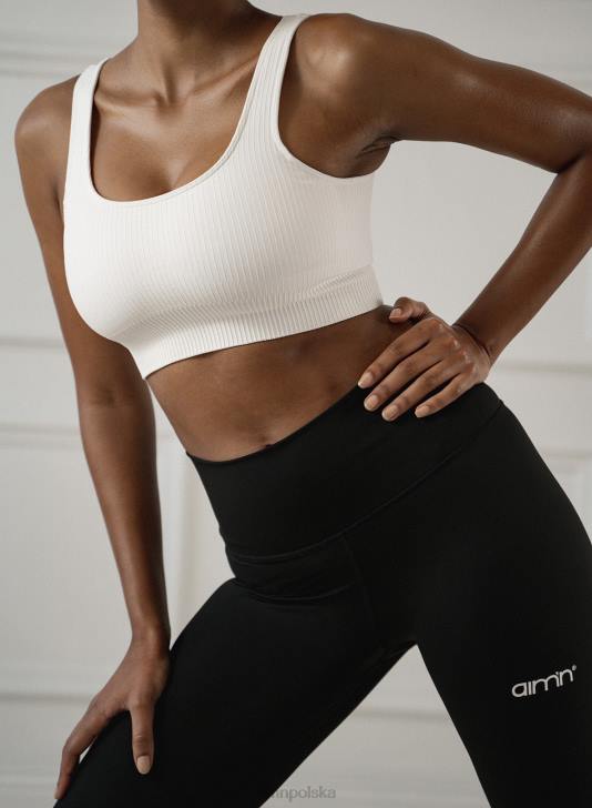 odzież JF4L197 kobiety AIM'N Biały, prążkowany, bezszwowy biustonosz