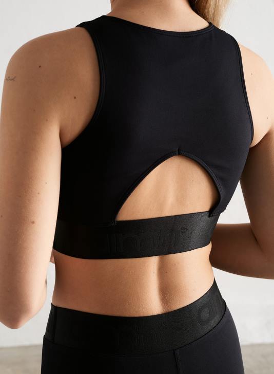 odzież JF4L218 kobiety AIM'N Czarny, bezszwowy biustonosz typu tank