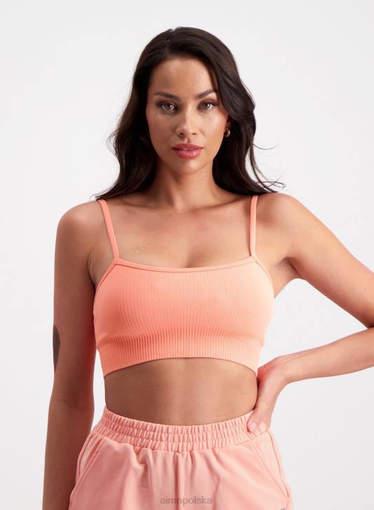 odzież JF4L223 kobiety AIM'N Biustonosz z bezszwowymi ramiączkami w kolorze brzoskwiniowym
