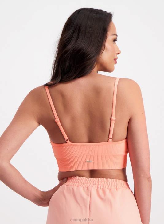 odzież JF4L223 kobiety AIM'N Biustonosz z bezszwowymi ramiączkami w kolorze brzoskwiniowym