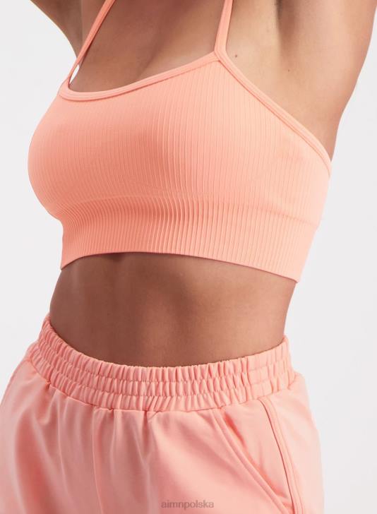 odzież JF4L223 kobiety AIM'N Biustonosz z bezszwowymi ramiączkami w kolorze brzoskwiniowym