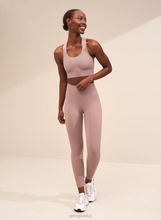 odzież JF4L225 kobiety AIM'N Luksusowy, bezszwowy biustonosz typu tank w kolorze zakurzonego fioletu, zapewniający wysokie wsparcie