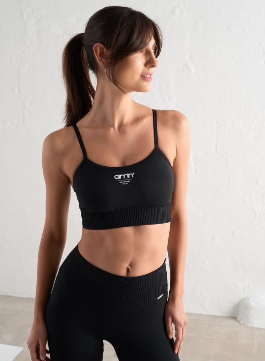 odzież JF4L235 kobiety AIM'N Biustonosz z czarnymi krawędziami i bezszwowymi ramiączkami