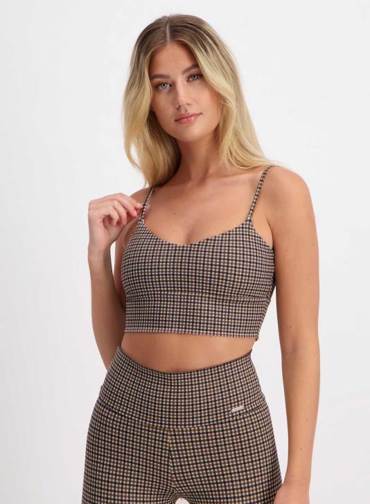 odzież JF4L237 kobiety AIM'N Biustonosz pepita z paskiem w kształcie litery V