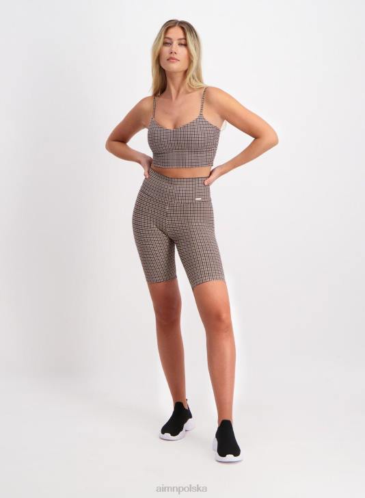 odzież JF4L237 kobiety AIM'N Biustonosz pepita z paskiem w kształcie litery V