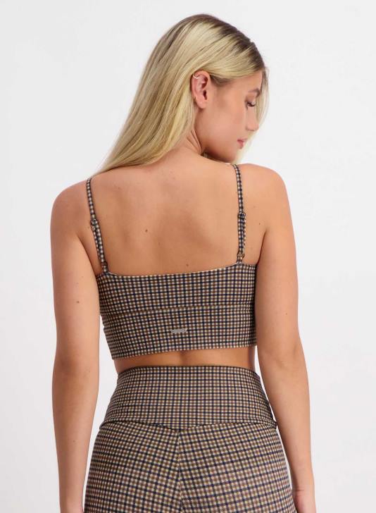 odzież JF4L237 kobiety AIM'N Biustonosz pepita z paskiem w kształcie litery V