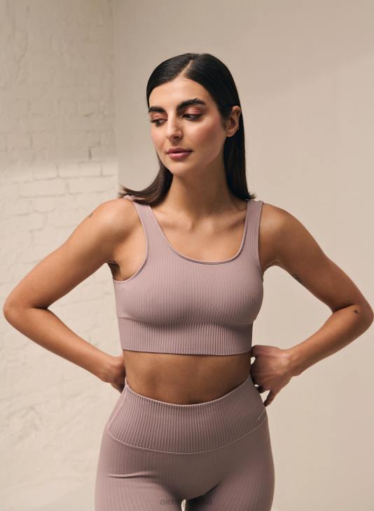 odzież JF4L265 kobiety AIM'N Bezszwowy biustonosz typu tank w kolorze brudnego fioletu