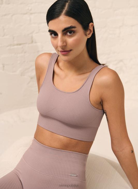 odzież JF4L265 kobiety AIM'N Bezszwowy biustonosz typu tank w kolorze brudnego fioletu