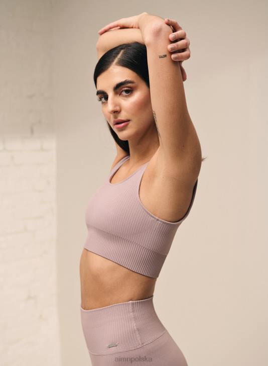 odzież JF4L265 kobiety AIM'N Bezszwowy biustonosz typu tank w kolorze brudnego fioletu