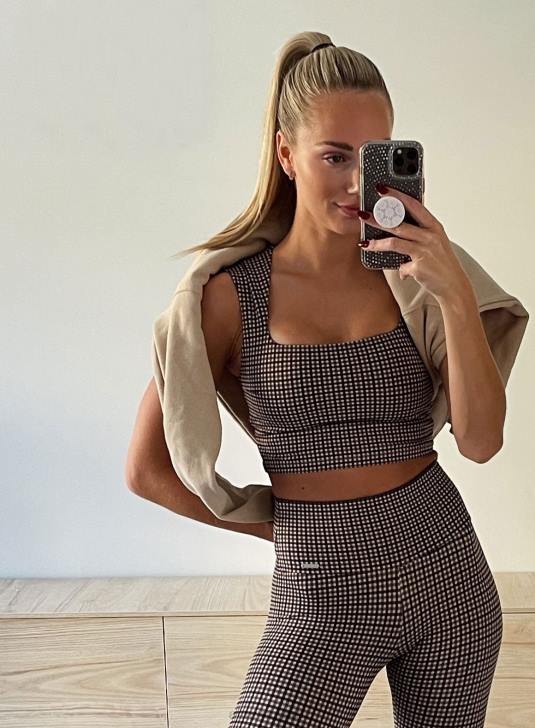 odzież JF4L268 kobiety AIM'N Biustonosz pepita zapinany na zamek