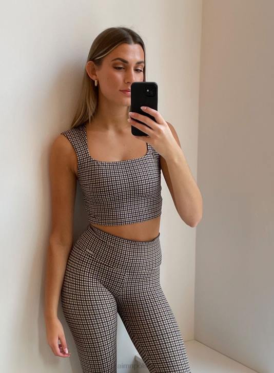 odzież JF4L268 kobiety AIM'N Biustonosz pepita zapinany na zamek