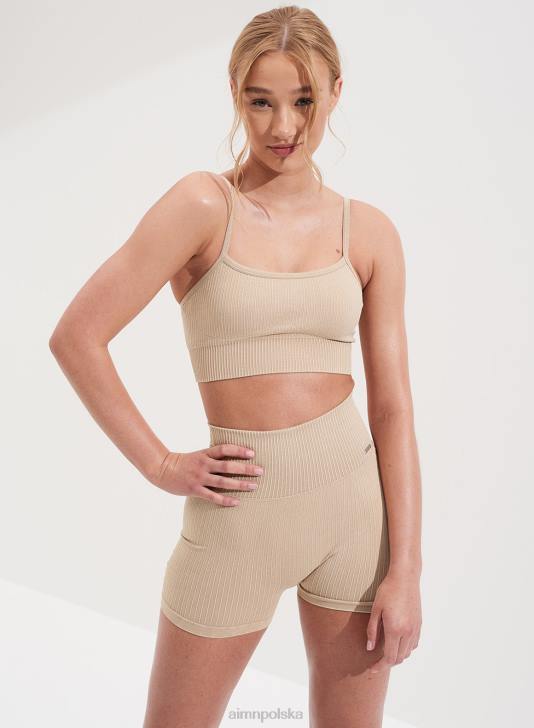 odzież JF4L270 kobiety AIM'N Biustonosz z bezszwowymi paskami w kolorze piaskowym