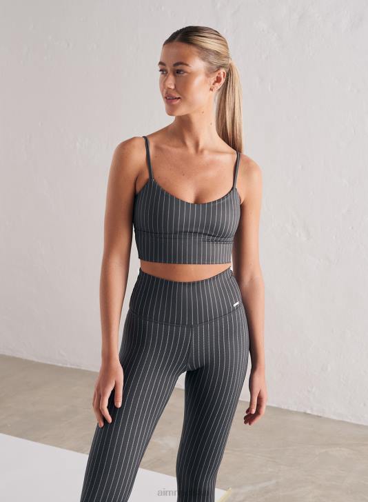 odzież JF4L271 kobiety AIM'N Biustonosz w prążki z paskiem w kształcie litery V