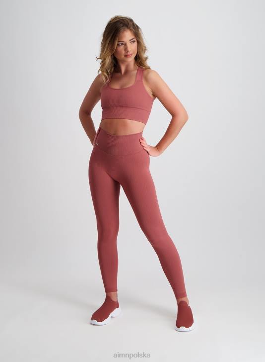 odzież JF4L277 kobiety AIM'N Różowy, prążkowany, bezszwowy biustonosz z wysokim wsparciem