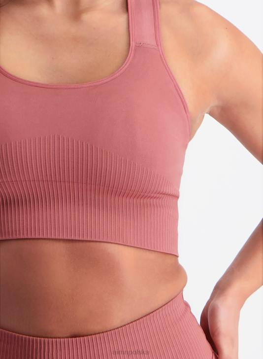 odzież JF4L277 kobiety AIM'N Różowy, prążkowany, bezszwowy biustonosz z wysokim wsparciem