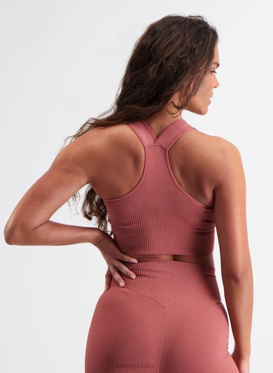 odzież JF4L277 kobiety AIM'N Różowy, prążkowany, bezszwowy biustonosz z wysokim wsparciem