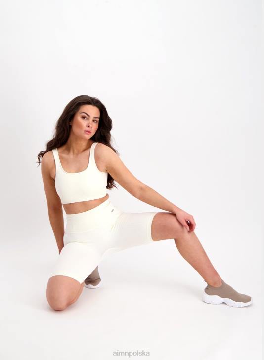 odzież JF4L279 kobiety AIM'N Biustonosz bezszwowy o prążkowanym kolorze waniliowym