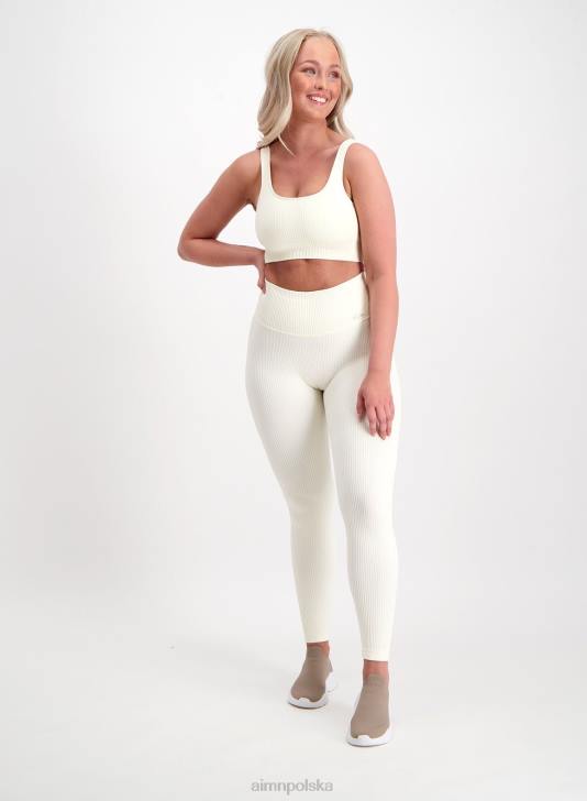 odzież JF4L279 kobiety AIM'N Biustonosz bezszwowy o prążkowanym kolorze waniliowym