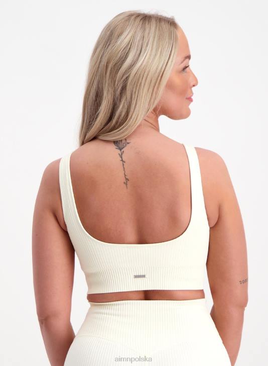 odzież JF4L279 kobiety AIM'N Biustonosz bezszwowy o prążkowanym kolorze waniliowym