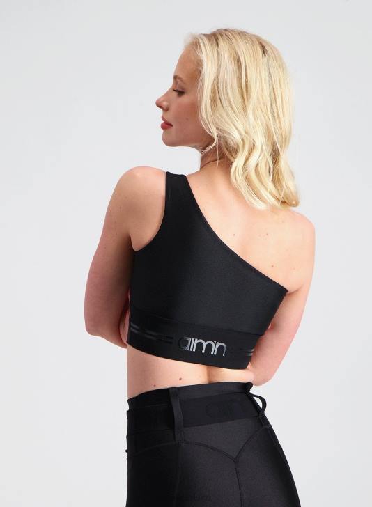 odzież JF4L285 kobiety AIM'N Czarny połyskujący biustonosz na jedno ramię