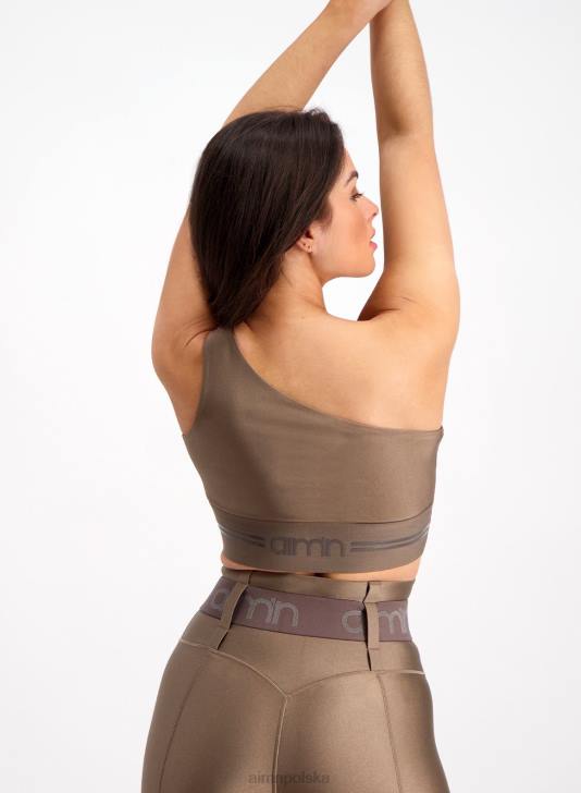 odzież JF4L289 kobiety AIM'N Błyszczący biustonosz na jedno ramię macchiato