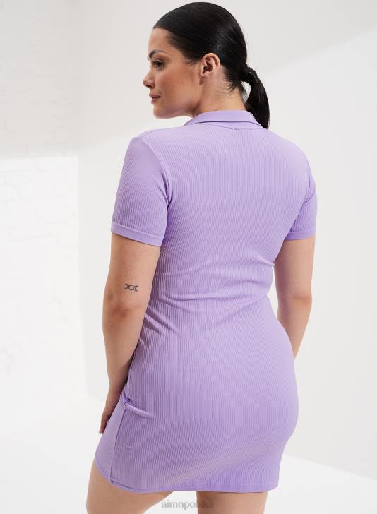 odzież JF4L591 kobiety AIM'N Bezszwowa sukienka polo w kolorze lawendowym