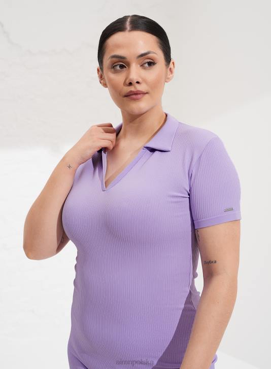 odzież JF4L591 kobiety AIM'N Bezszwowa sukienka polo w kolorze lawendowym