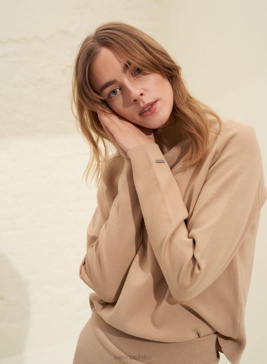 odzież JF4L414 kobiety AIM'N beżowy sweterek idealny na drutach