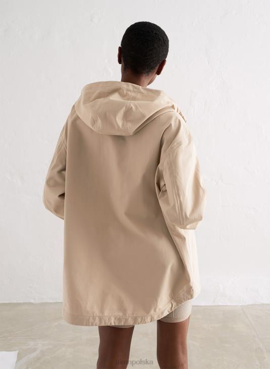 odzież JF4L723 kobiety AIM'N beżowa wodoodporna kurtka typu oversize