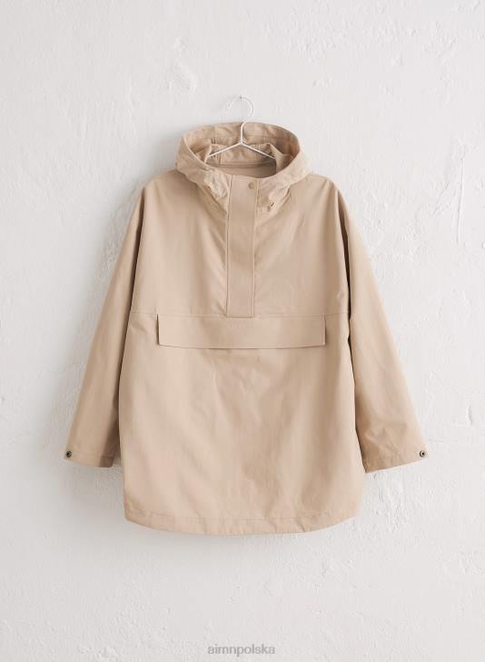 odzież JF4L723 kobiety AIM'N beżowa wodoodporna kurtka typu oversize
